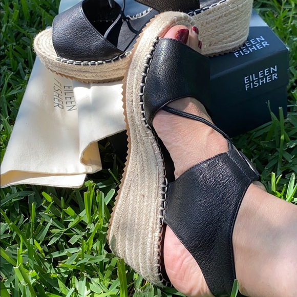 Eileen Fisher espadrille black size 8 - Picture 4 of 4